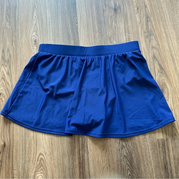 Miraclesuit Talbots Navy Blue Skirt Size 6 Brief Lined Swim Bottom Slit UPF NEW - Picture 5 of 9